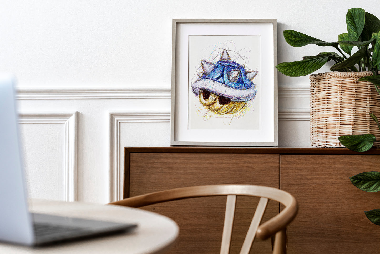 Blue Shell Ballpoint Pen Print