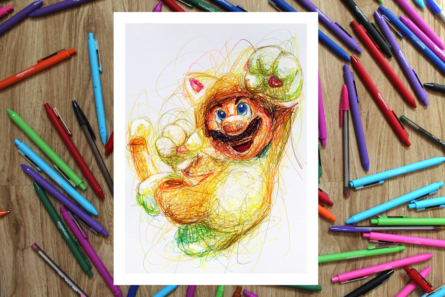 Cat Suit Mario Ballpoint Pen Print