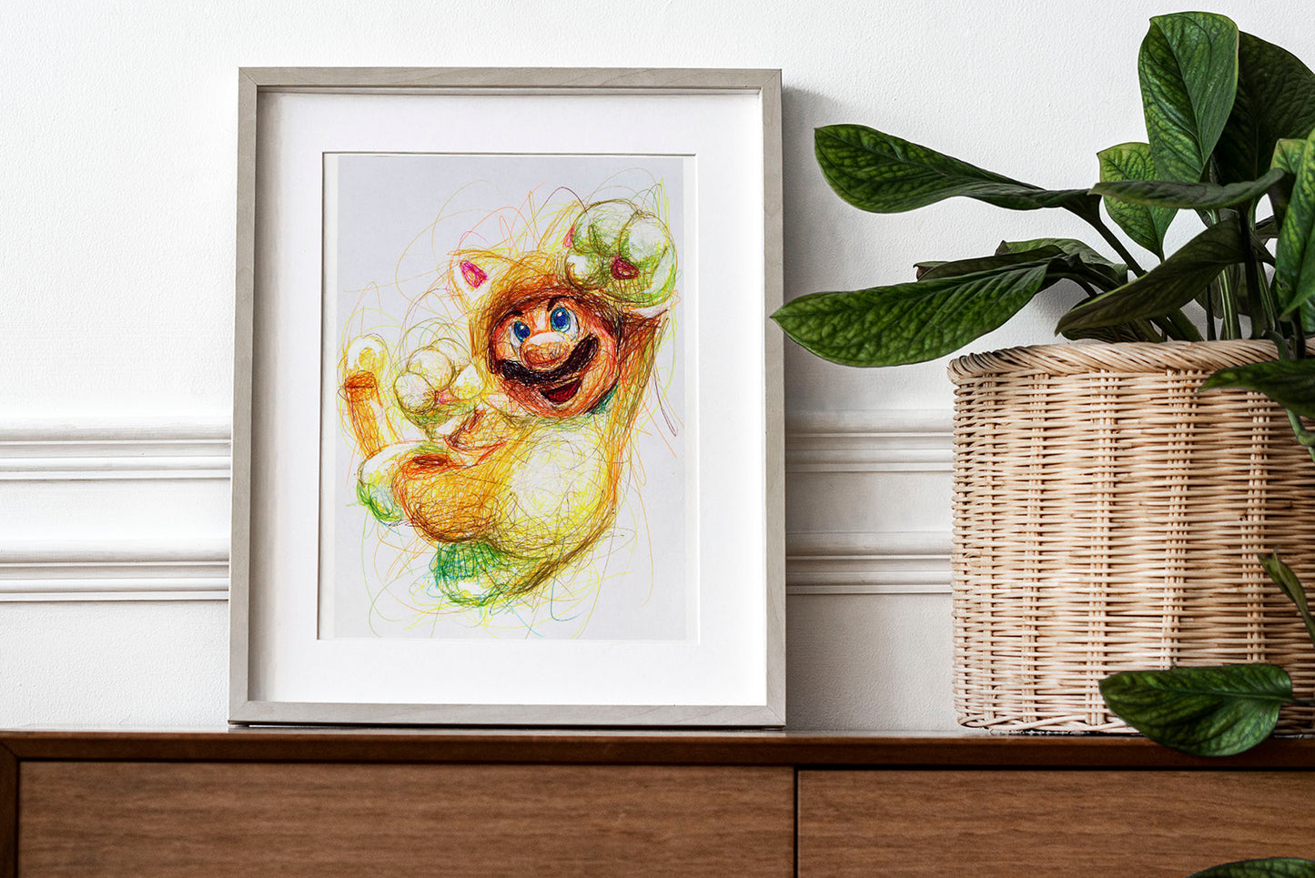 Cat Suit Mario Ballpoint Pen Print