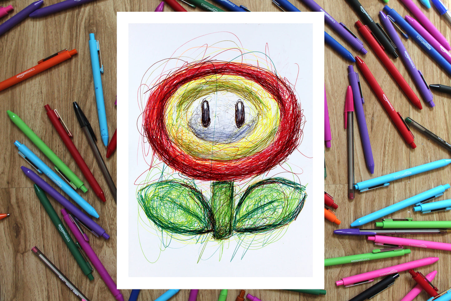 Fire Flower Power Up Ballpoint Pen Print