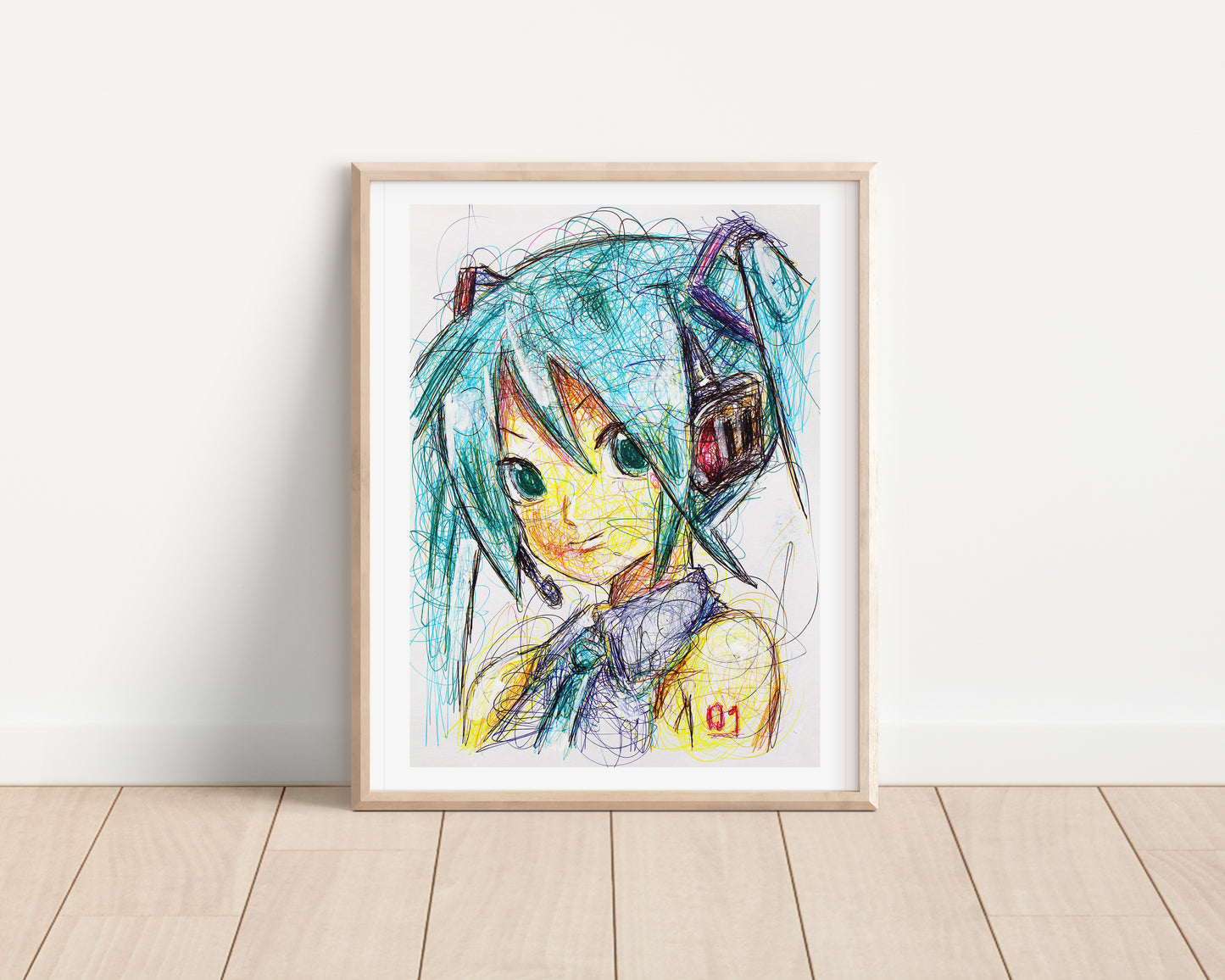 Hatsune Miku Ballpoint Pen Print