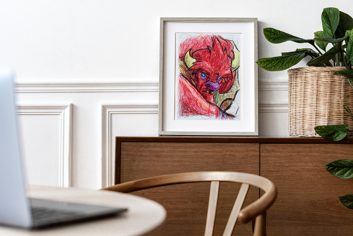 Jean Bison Ballpoint Pen Art Print