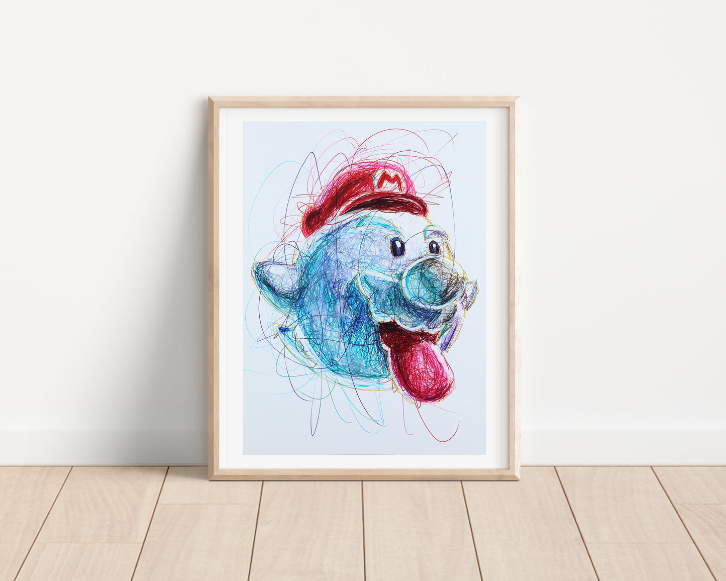 Mario Boo Ballpoint Pen Art Print