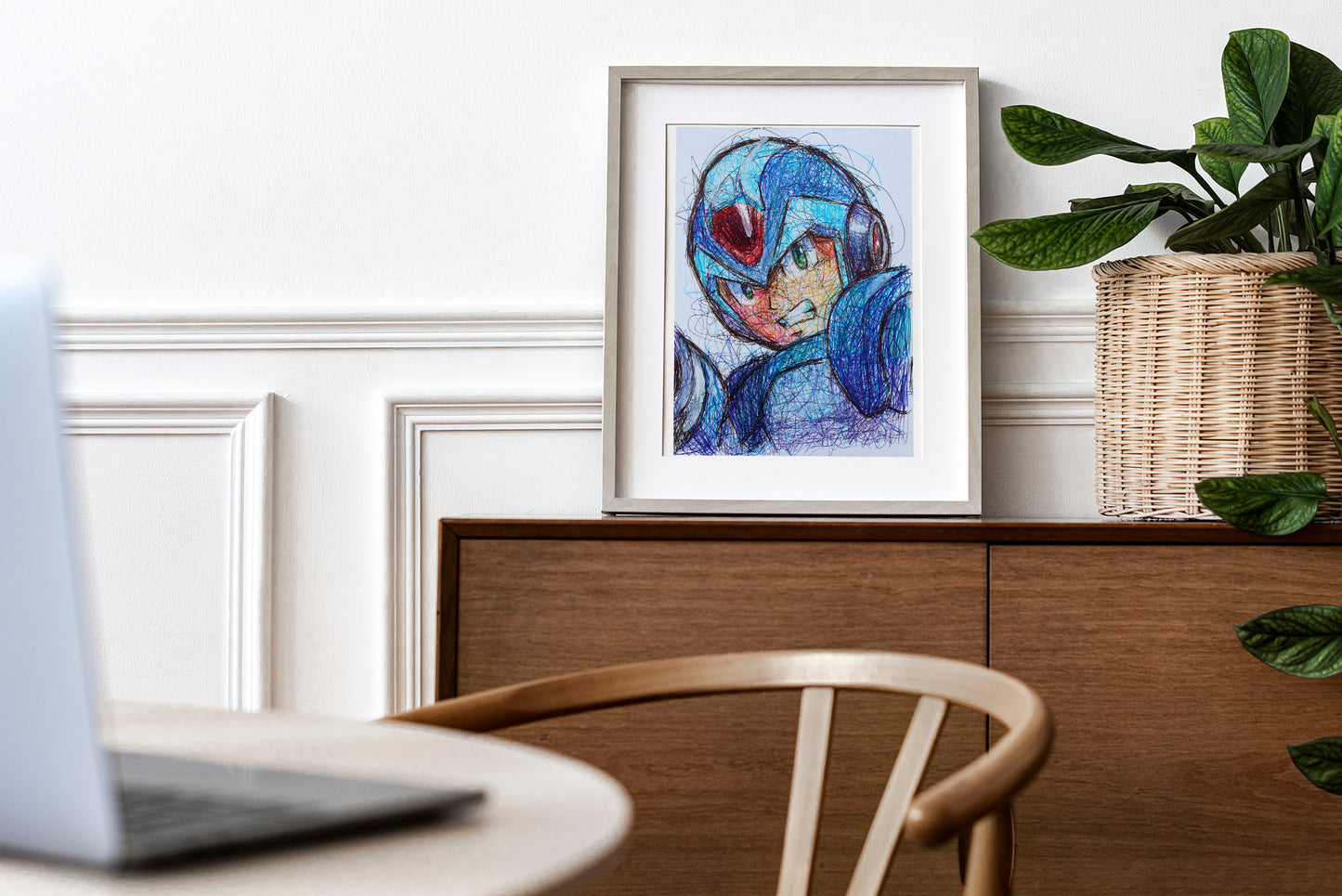 Megaman X Ballpoint Pen Print