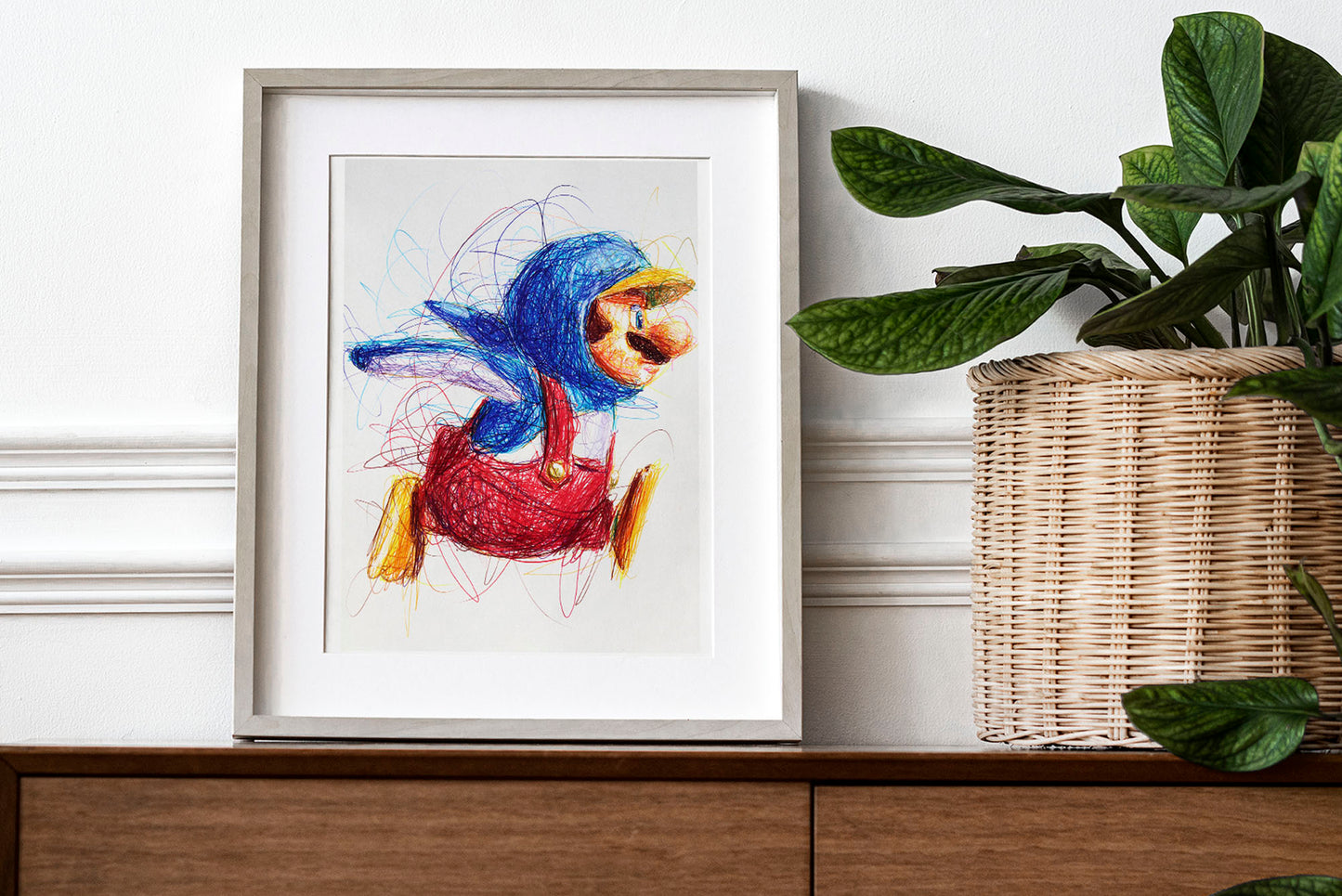 Penguin Mario Ballpoint Pen Print