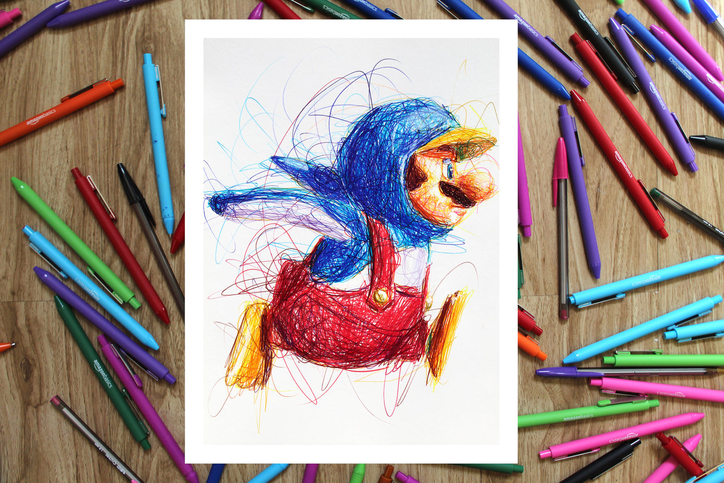 Penguin Mario Ballpoint Pen Print