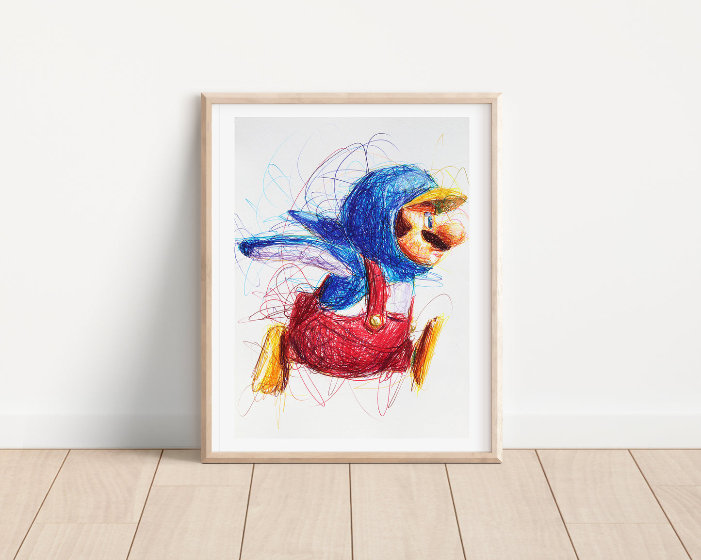 Penguin Mario Ballpoint Pen Print
