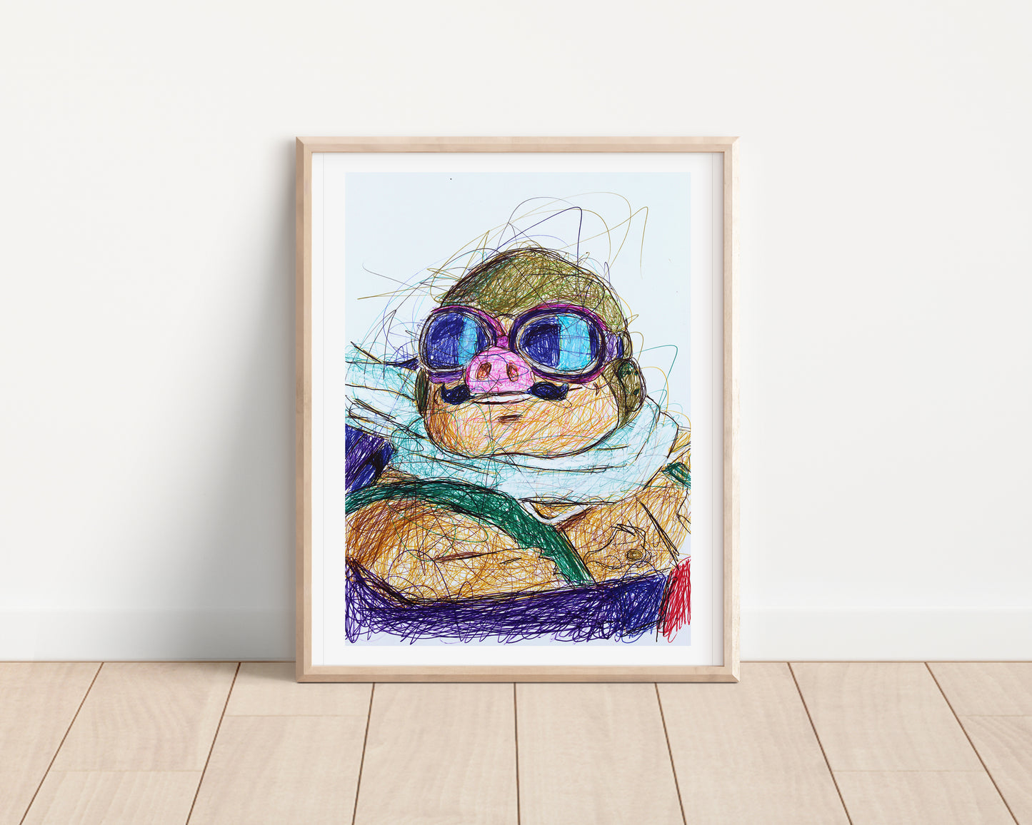Porco Ballpoint Pen Art Print