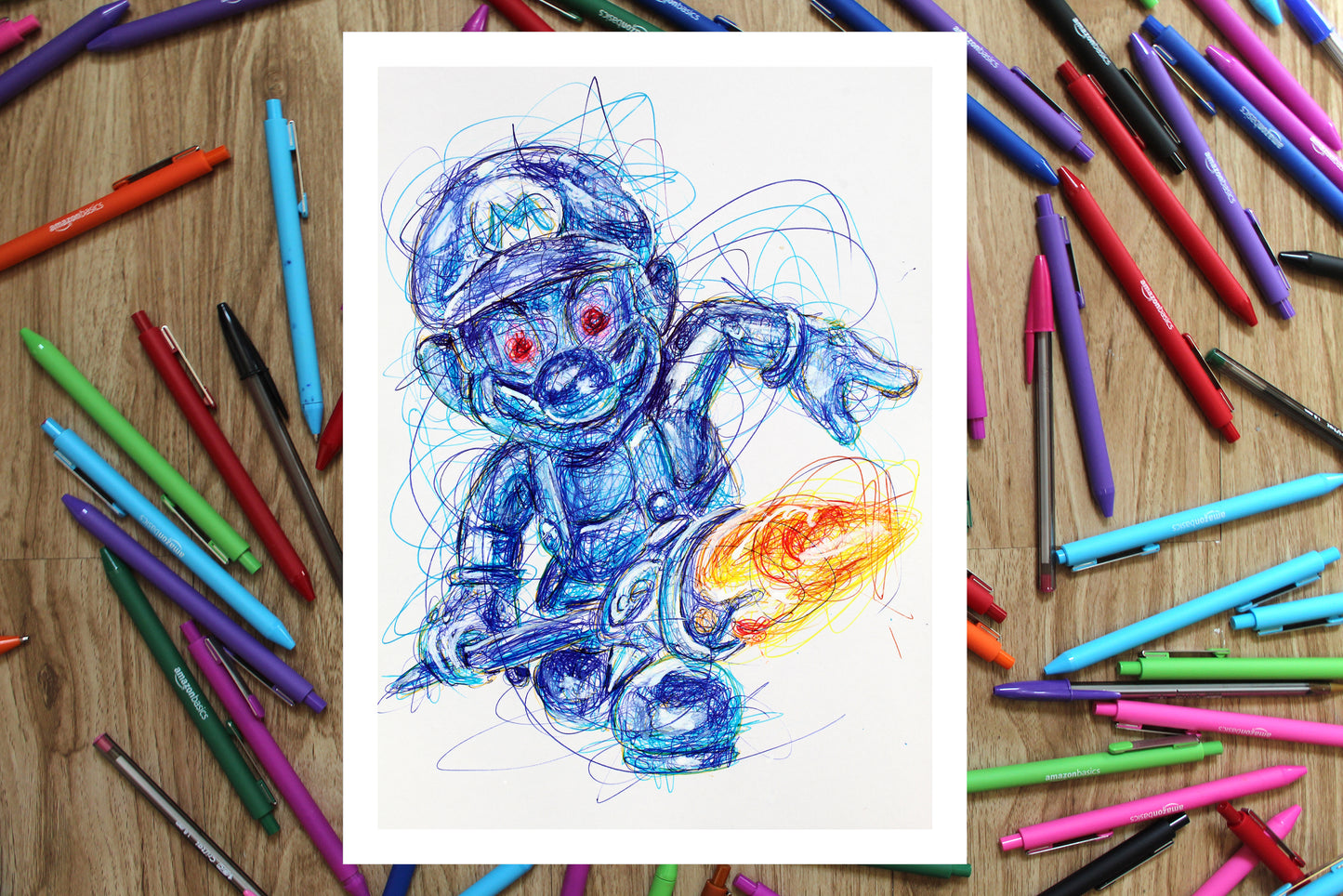 Shadow Mario Ballpoint Pen Print