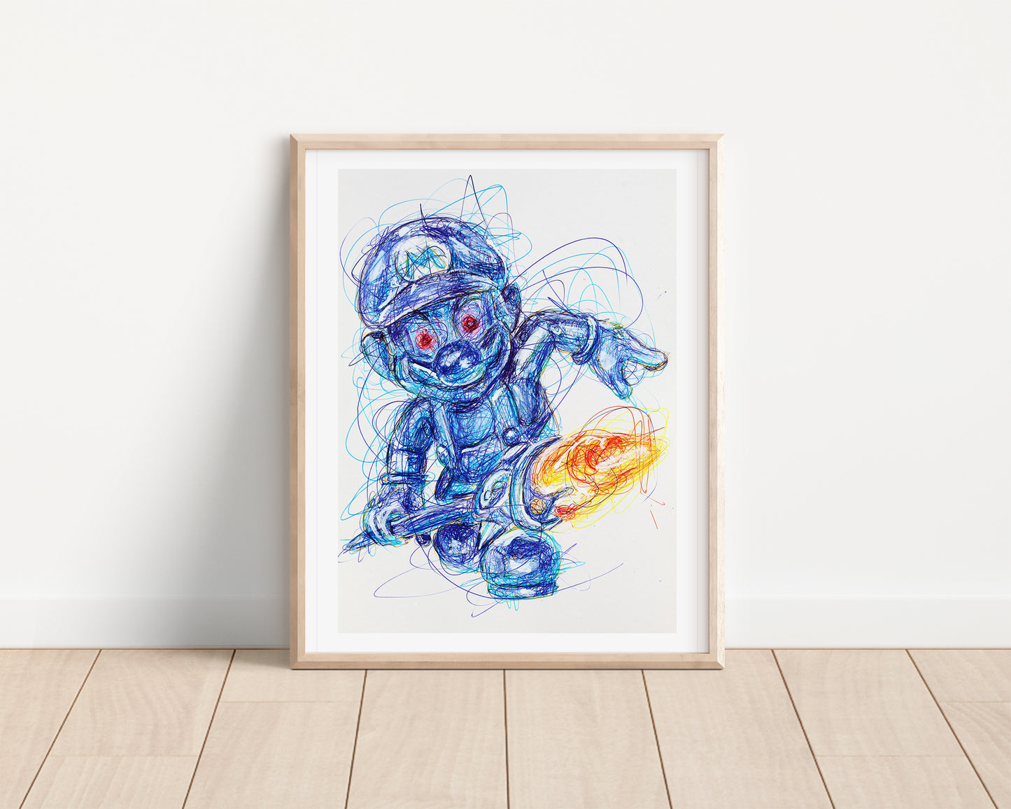 Shadow Mario Ballpoint Pen Print