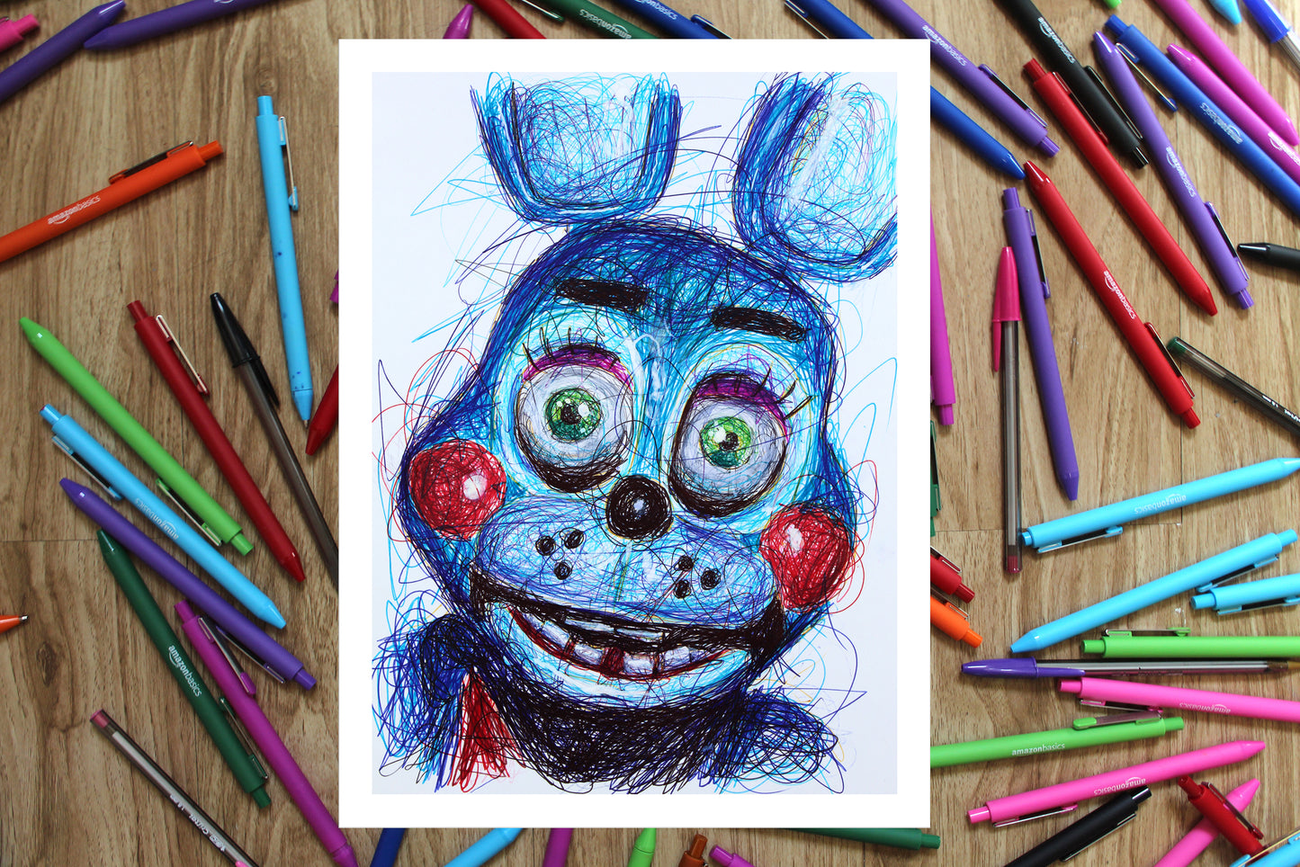 Toy Chica Ballpoint Pen Art Print