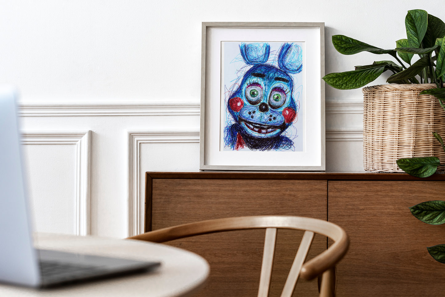 Toy Chica Ballpoint Pen Art Print