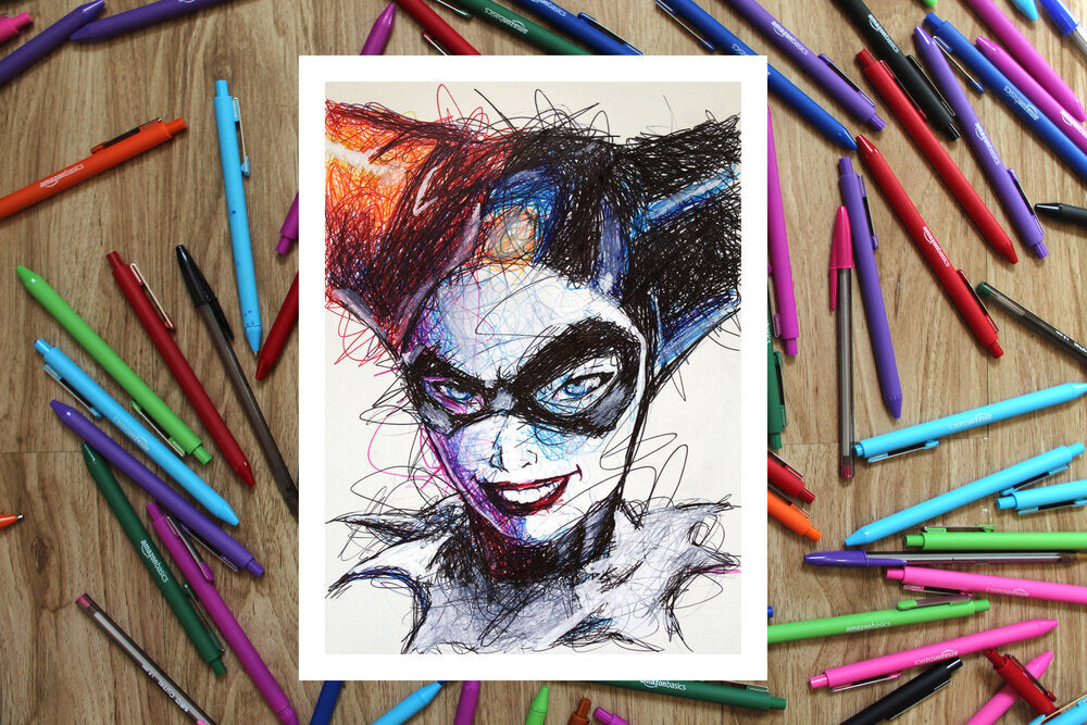 Batman Animated Series Ballpoint Pen Art Print Set-Cody James by Cody
