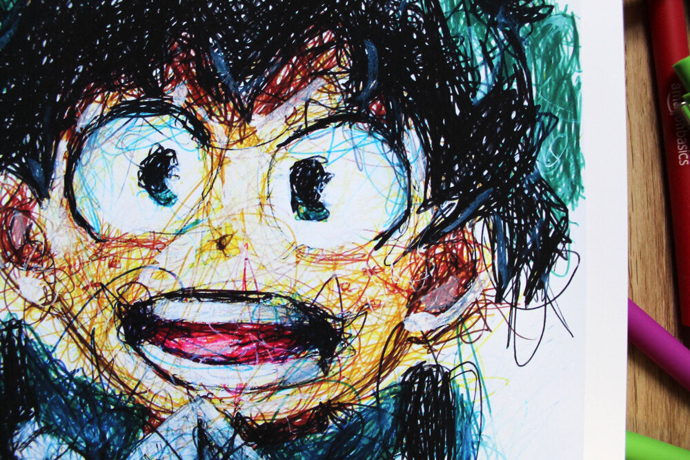 Izuke Ballpoint Pen Scribble Art Print-Cody James by Cody