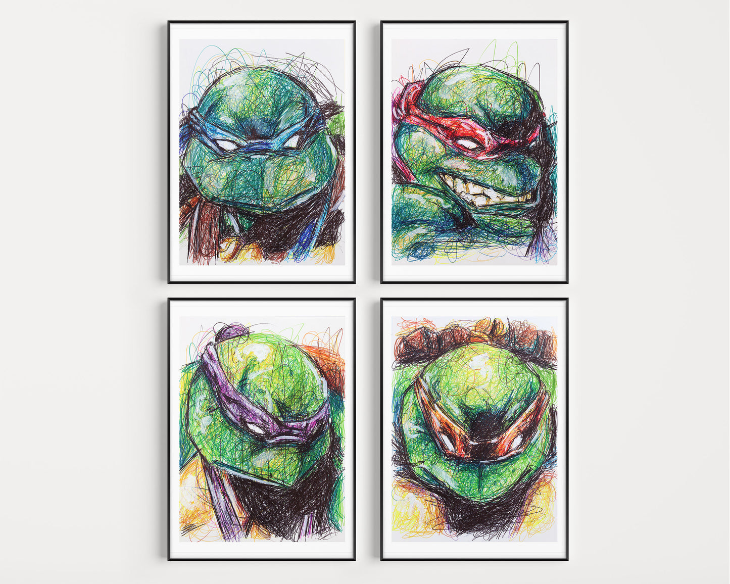 TMNT Ballpoint Pen Art Print Set