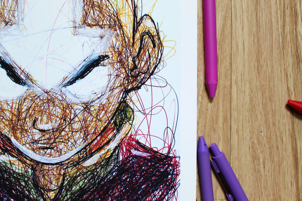 Aang Ballpoint Pen Scribble Art Print-Cody James by Cody