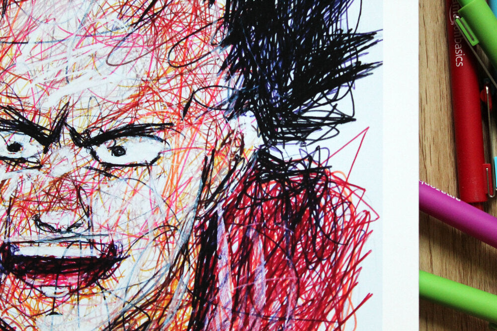 Tetsuo Ballpoint Pen Scribble Art Print-Cody James by Cody
