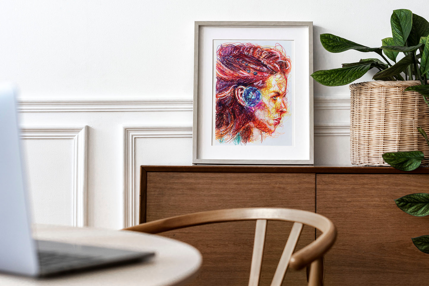 Aloy Ballpoint Pen Scribble Art Print