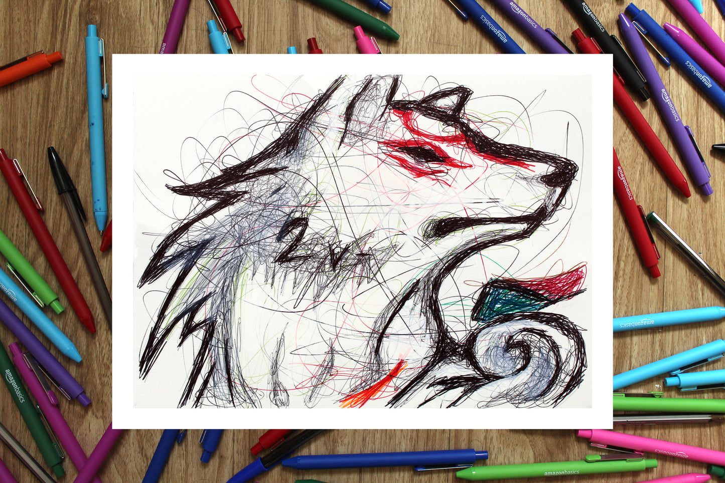 Okami Amaterasu Ballpoint Pen Art Print