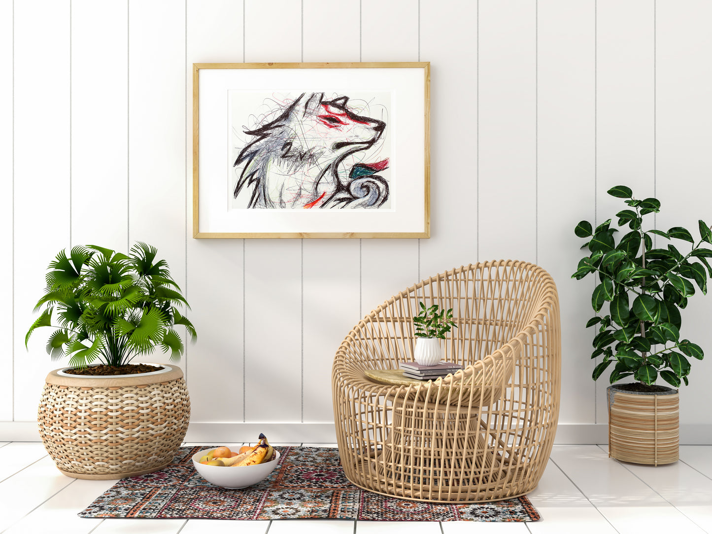 Okami Amaterasu Ballpoint Pen Art Print