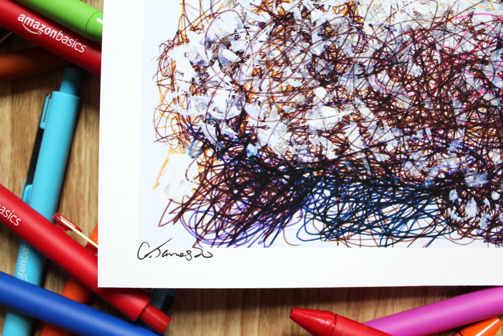 Baby Yoda Ballpoint Pen Scribble Art Print-Cody James by Cody