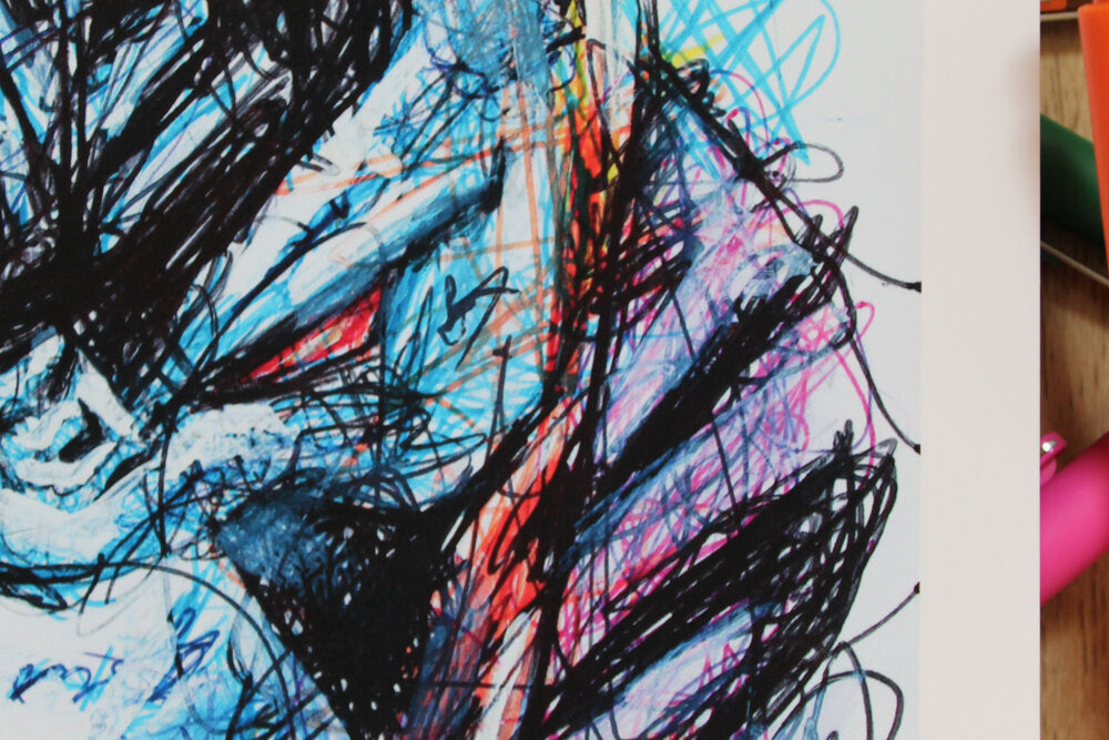 Bane Ballpoint Pen Scribble Art Print-Cody James by Cody