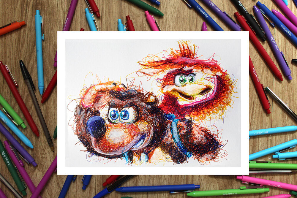 Banjo Kazooie Ball Point Pen Art Print Set-Cody James by Cody