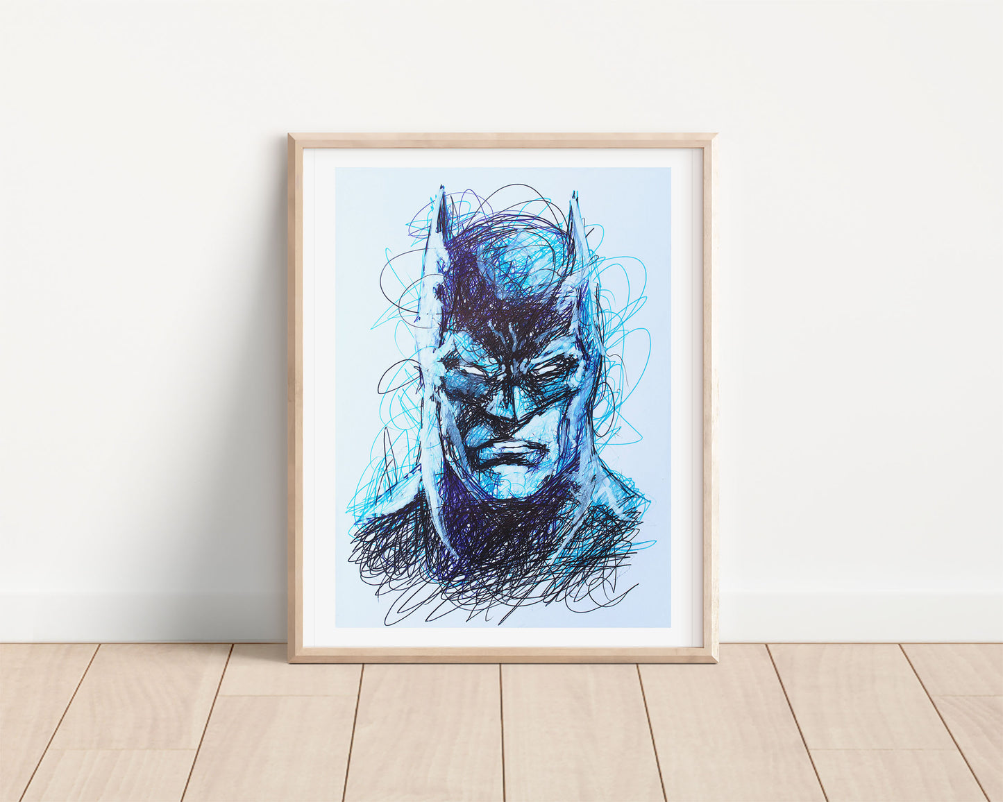 Batman Ballpoint Pen Scribble Art Print