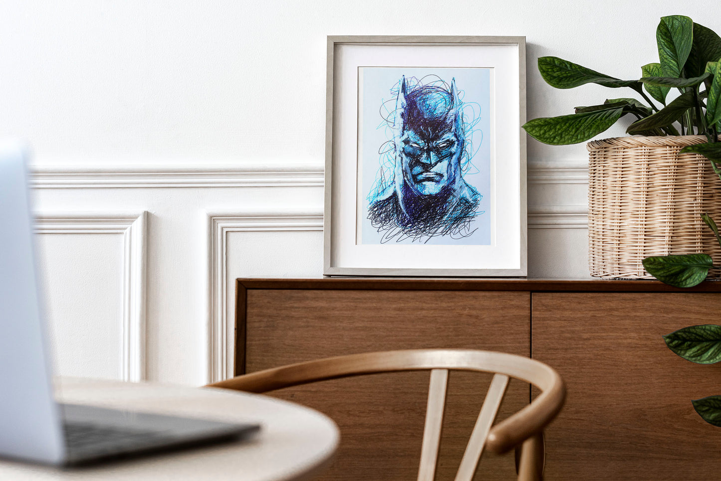 Batman Ballpoint Pen Scribble Art Print