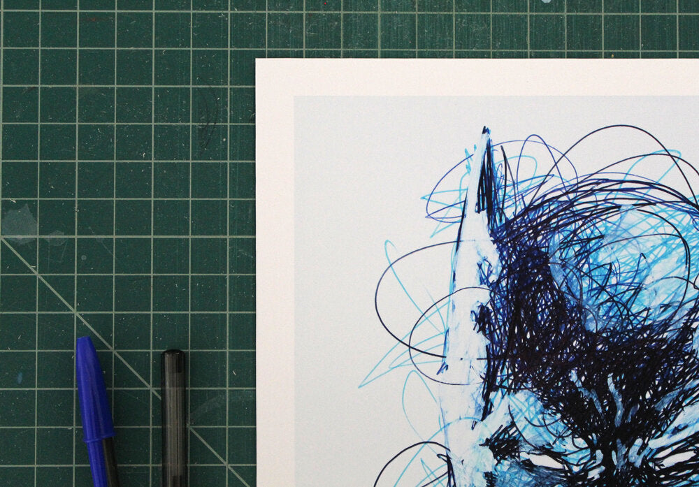 Batman Ballpoint Pen Scribble Art Print-Cody James by Cody