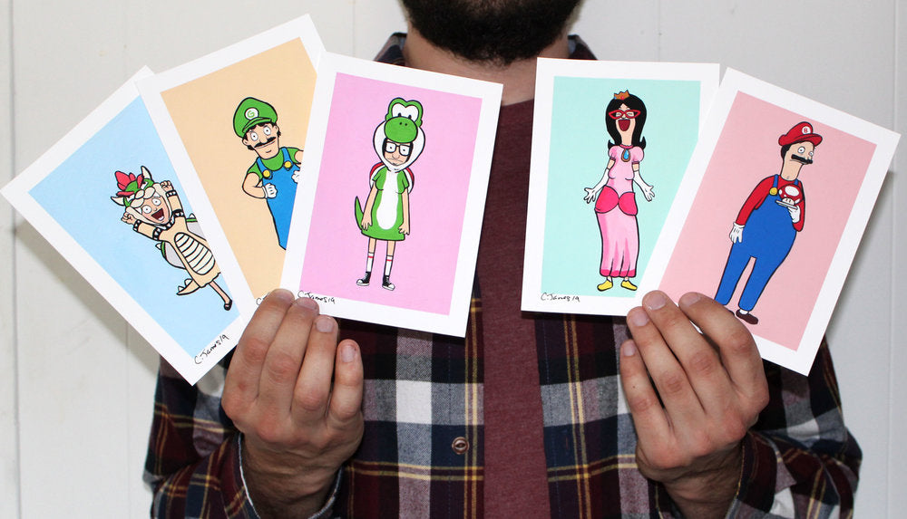 Bobs Burgers / Super Mario Mash Up Art Print Set-Cody James by Cody