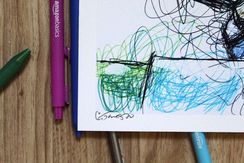 Bentley Ballpoint Pen Scribble Art Print-Cody James by Cody