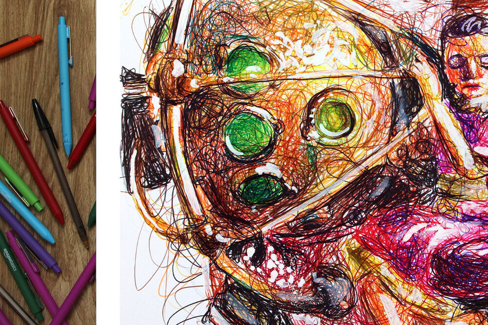 Big Daddy Ballpoint Pen Scribble Art Print-Cody James by Cody