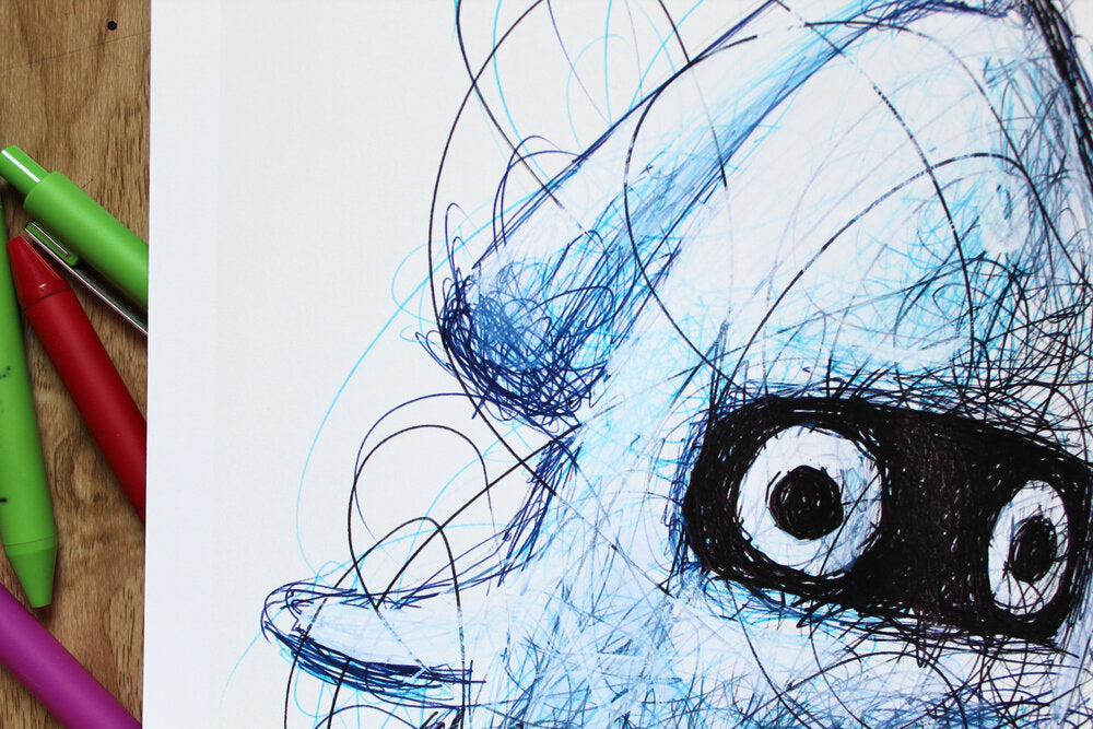 Blooper Ballpoint Pen Scribble Art Print-Cody James by Cody