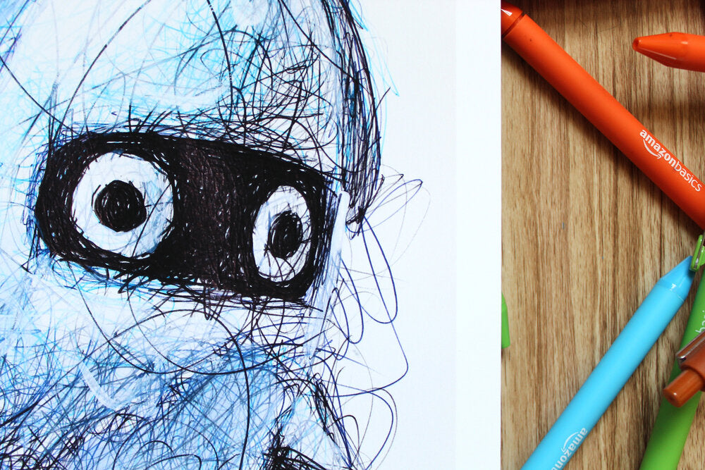 Blooper Ballpoint Pen Scribble Art Print-Cody James by Cody