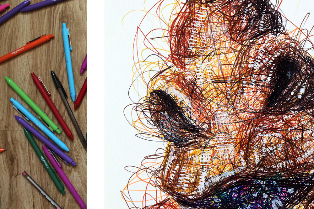 Boogie Man Ballpoint Pen Scribble Art Print-Cody James by Cody