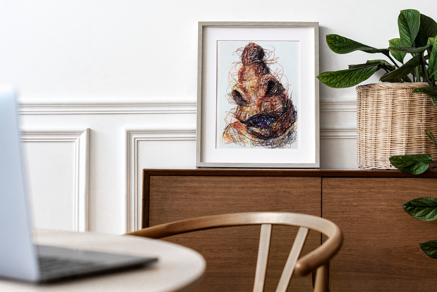 Boogie Man Ballpoint Pen Scribble Art Print