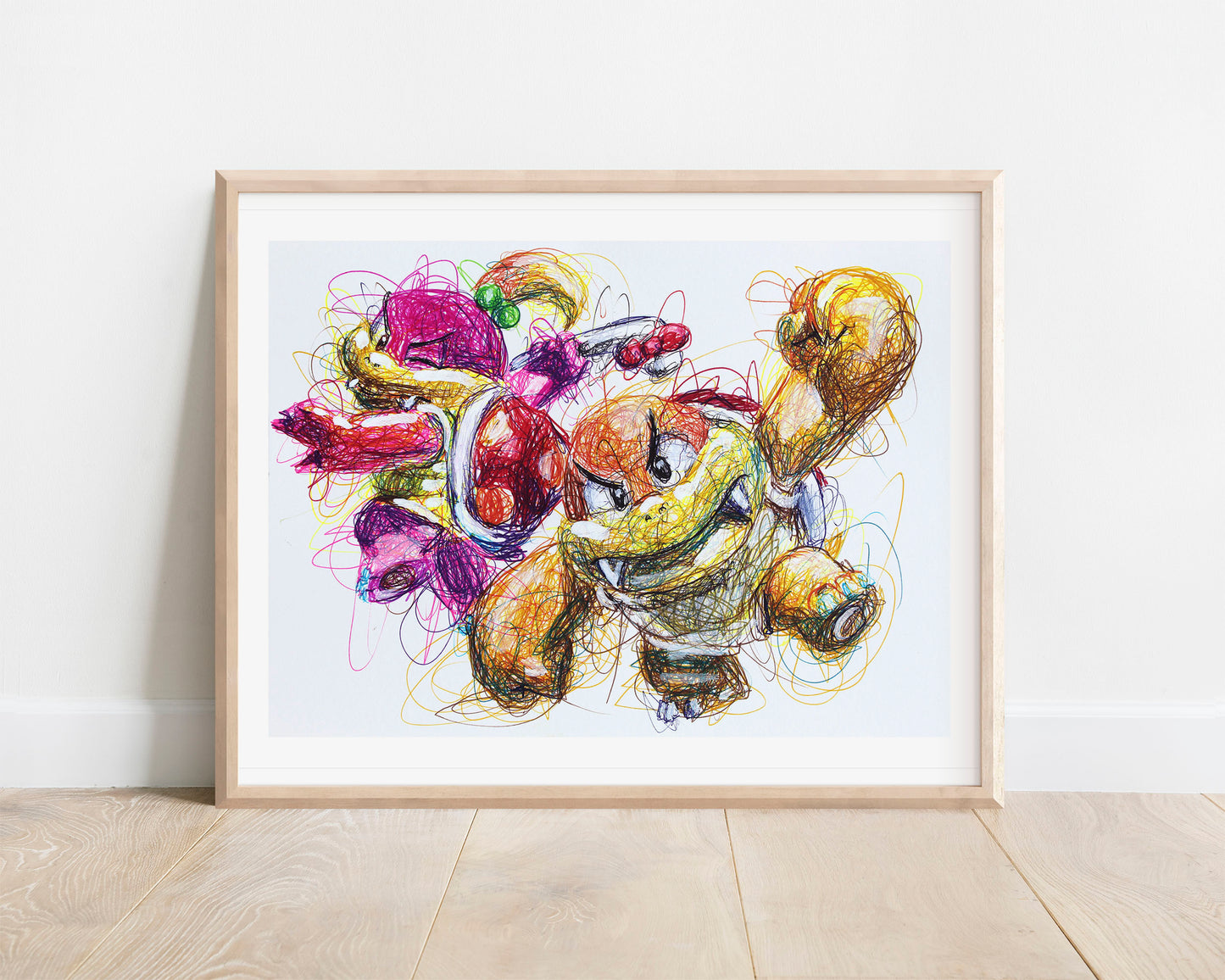 Boom Boom and Pom Pom Ballpoint Pen Scribble Art Print