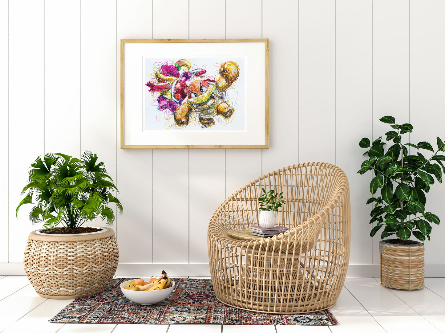 Boom Boom and Pom Pom Ballpoint Pen Scribble Art Print