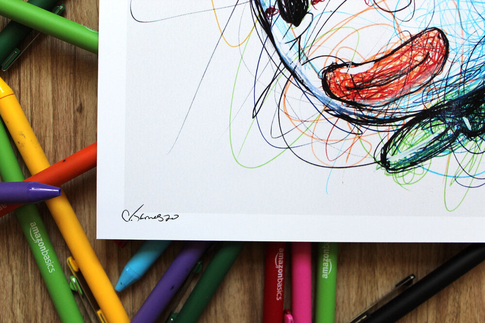 Bowser Jr Ballpoint Pen Scribble Art Print-Cody James by Cody