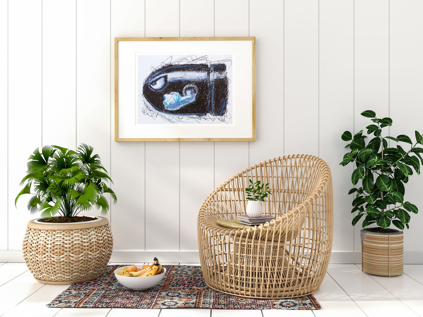 Bullet Bill Ballpoint Pen Scribble Art Print