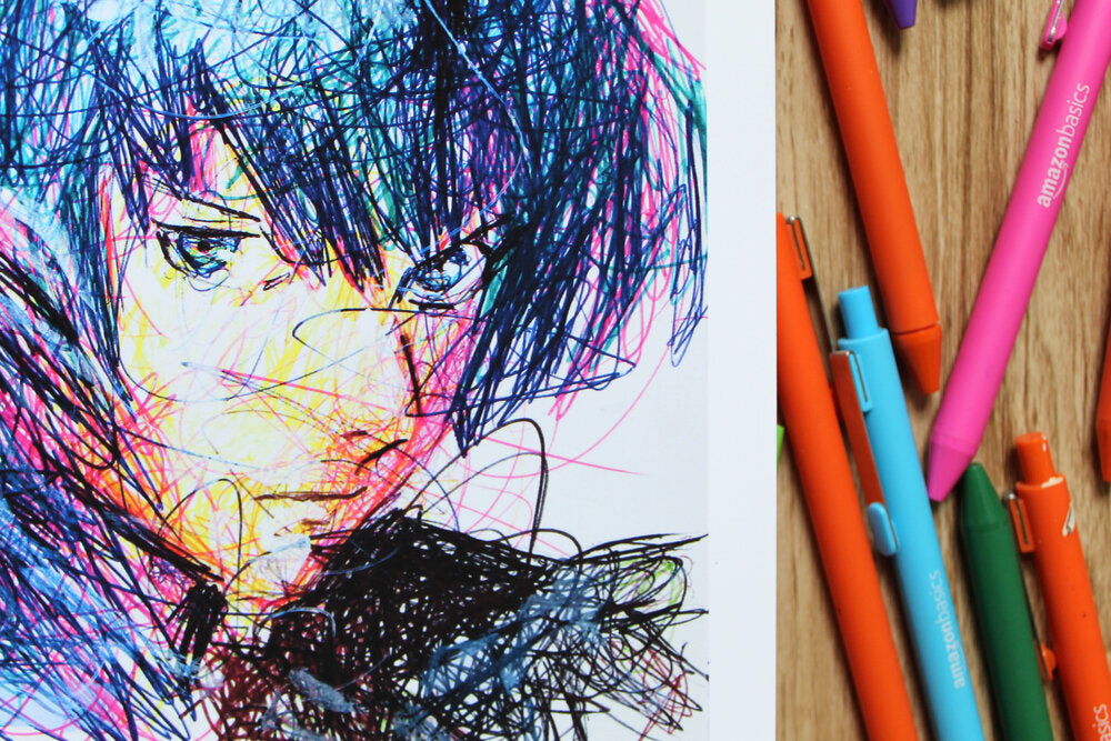 Byleth Ballpoint Pen Scribble Art Print-Cody James by Cody