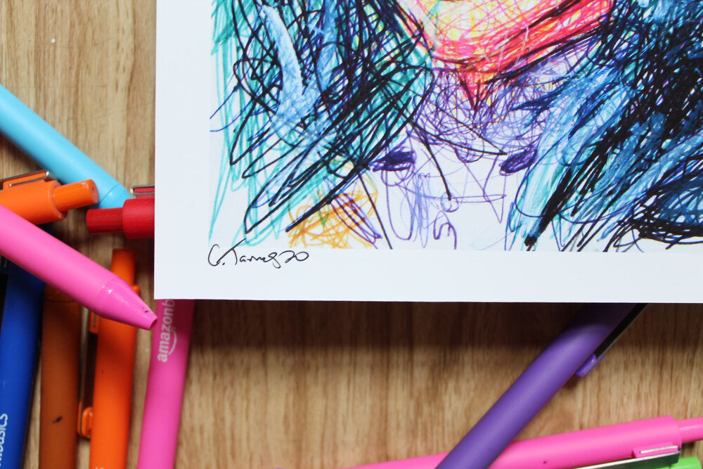 Byleth Ballpoint Pen Scribble Art Print-Cody James by Cody