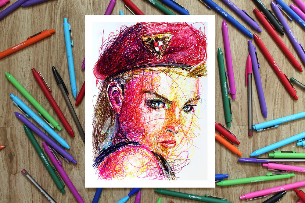 Street Fighter Ballpoint Pen Art Print Set-Cody James by Cody