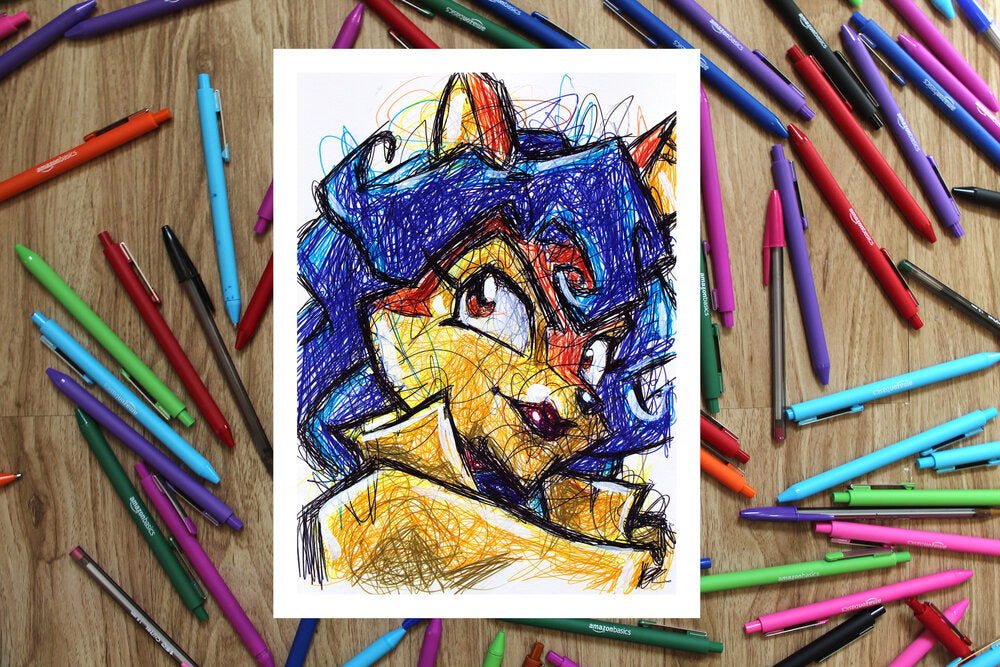 Sly Cooper COMPLETE Ballpoint Pen Art Print Set-Cody James by Cody