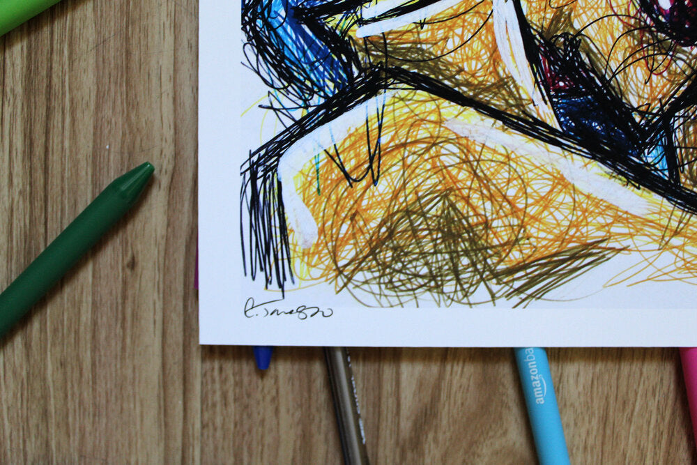 Carmelita Ballpoint Pen Scribble Art Print-Cody James by Cody