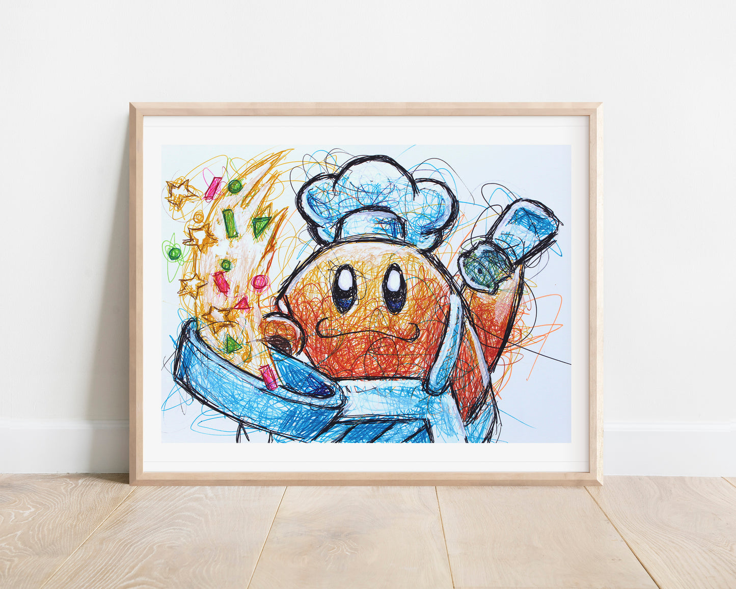 Chef Kawasaki Ballpoint Pen Scribble Art Print