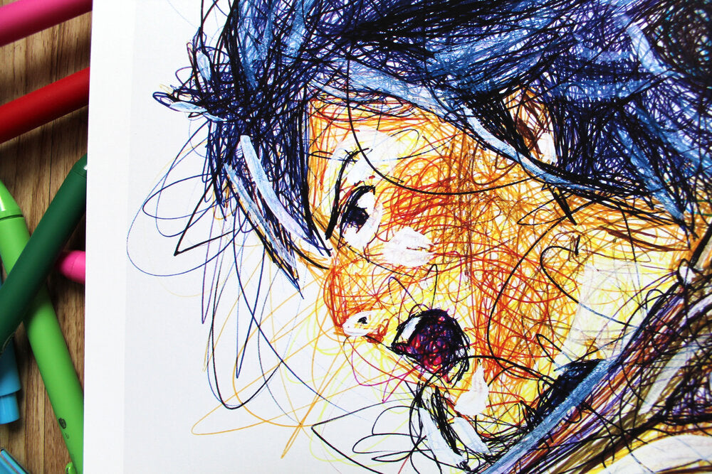 Chrom Ballpoint Pen Scribble Art Print-Cody James by Cody