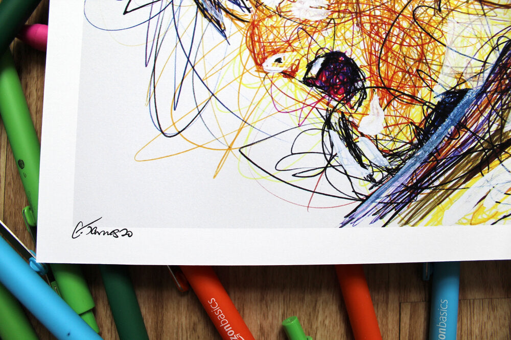 Chrom Ballpoint Pen Scribble Art Print-Cody James by Cody