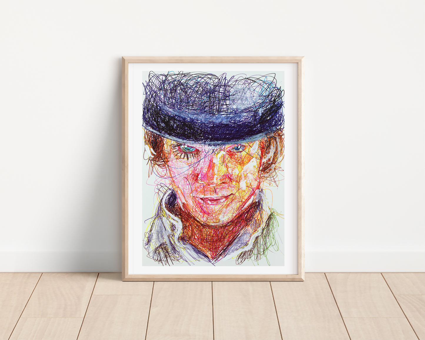 Clockwork Orange Ballpoint Pen Scribble Art Print